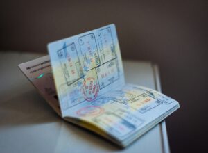 Schengen passport filled with European entry and exit stamps